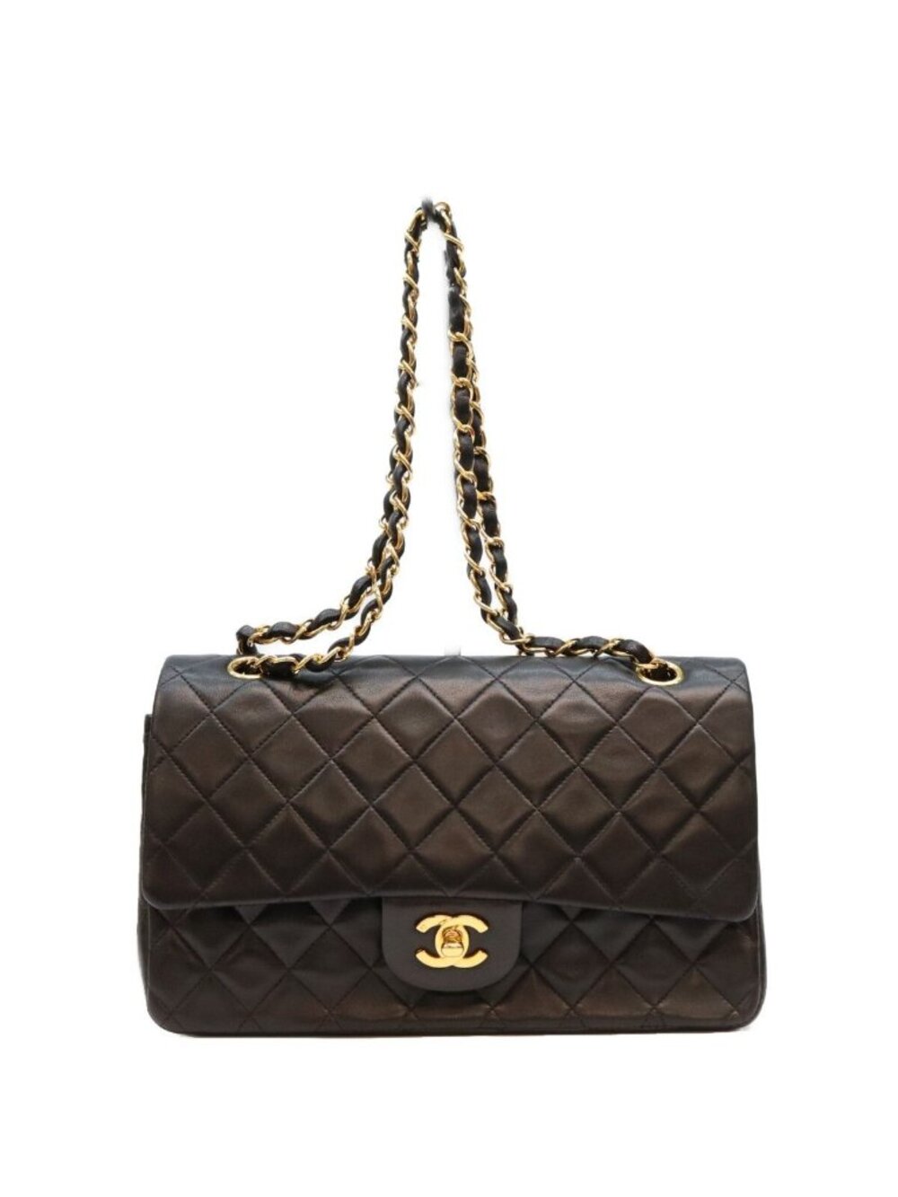 Chanel Black Lambskin Quilted 25 Shoulder Bag